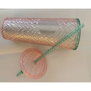 COPY - NWT Starbucks 2023 Pearl Peach Jeweled Diamond Venti Cold Cup Tumbler